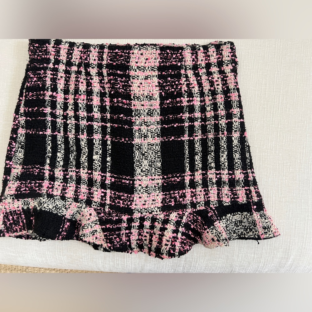 Girl’s Plaid Tweed Skirt w Adjustable Waist